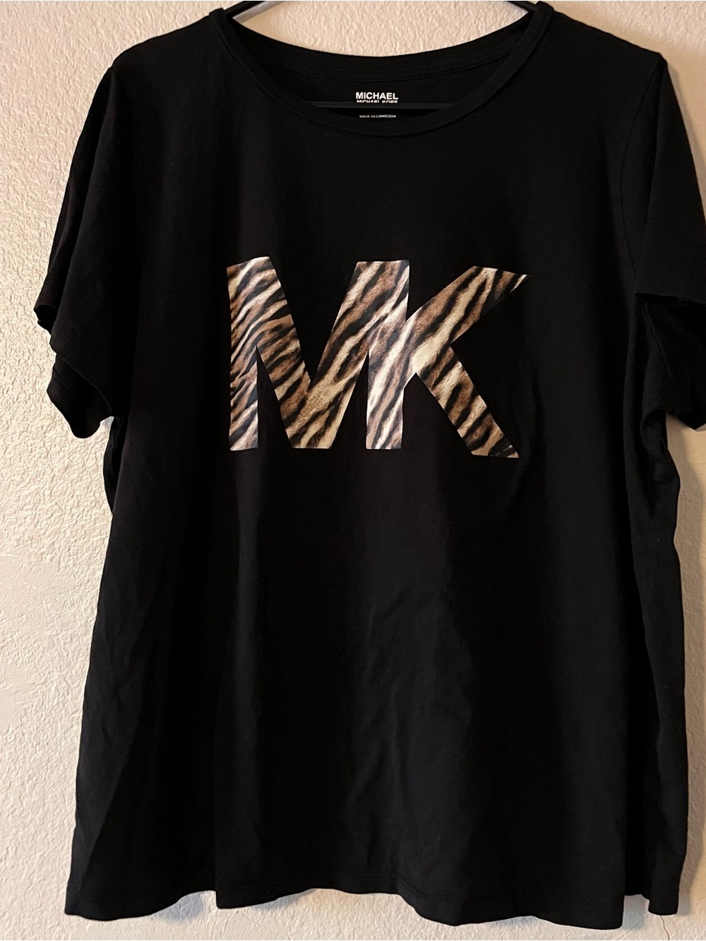 Wmns Michael Kor ‘Leopard Print’ logo shirt (2XL)